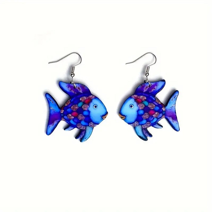 Wholesale Mermaid Cartoon Animal Ocean Series Acrylic Earrings JDC-ES-WenT021