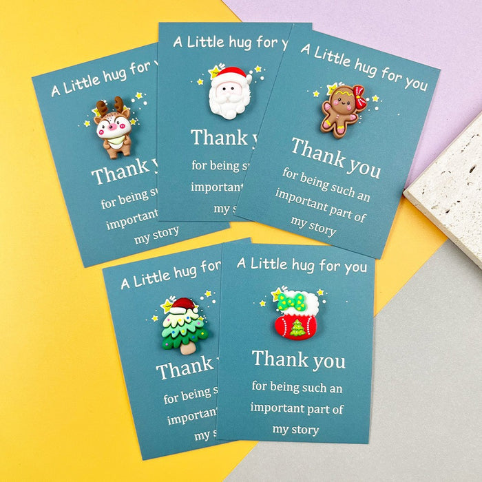 Wholesale 5-20 sets of Christmas Decorations resin pocket hug cards