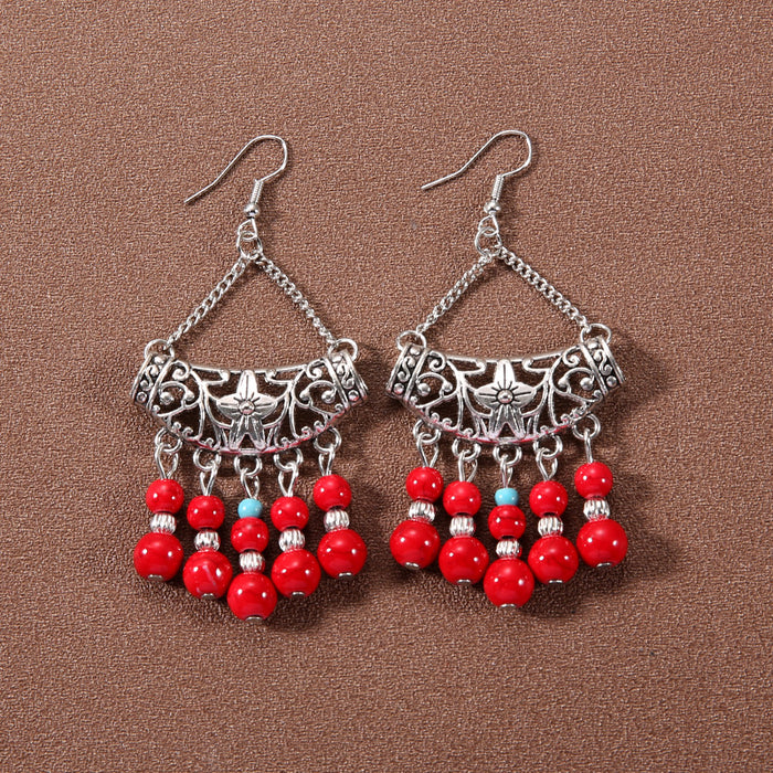 Wholesale Alloy Bohemian Ethnic Style Su Song Stone Earrings JDC-ES-Gumi007