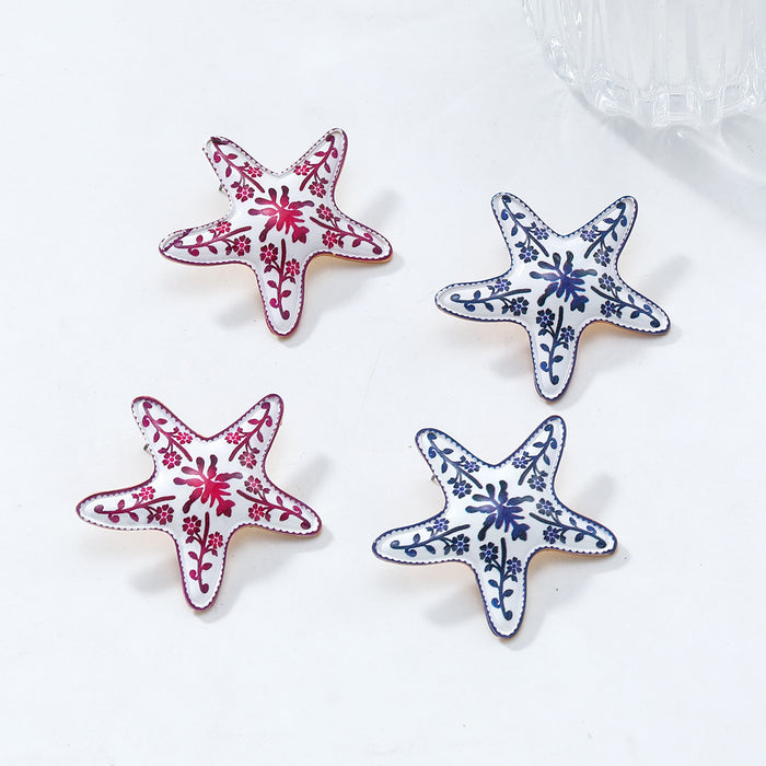 Wholesale Starfish Women's  Flower Print Earrings All-match Elegant Marine Women's Earrings