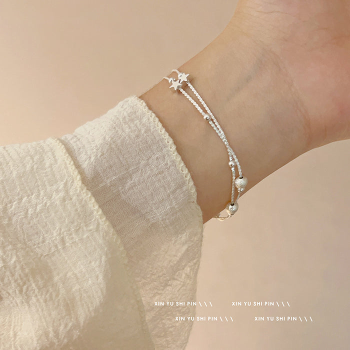 Wholesale Double layered pearl bracelet for girls, new niche design, versatile bracelet accessory