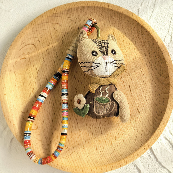 Wholesale Handmade Cartoon Animal Fabric Keychain Bag Charm - Cute Little Bear Pig Duck MOQ≥2