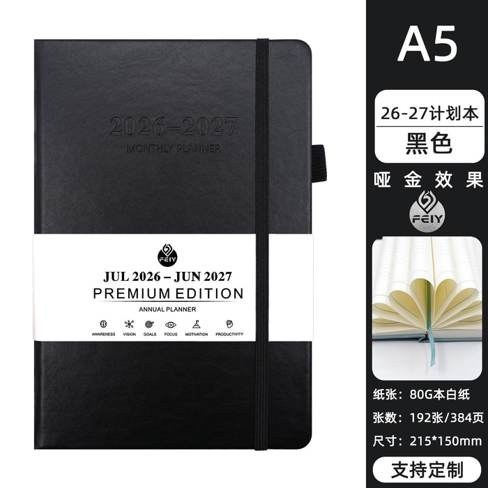 Wholesale A5 Imitation Leather Weekly Monthly Planner Trendy Business Office Notebook