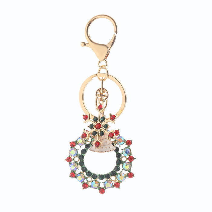 Wholesale Christmas Tree Keychain Zinc Alloy Red Fruit Design Car Key Bag Charm MOQ≥2