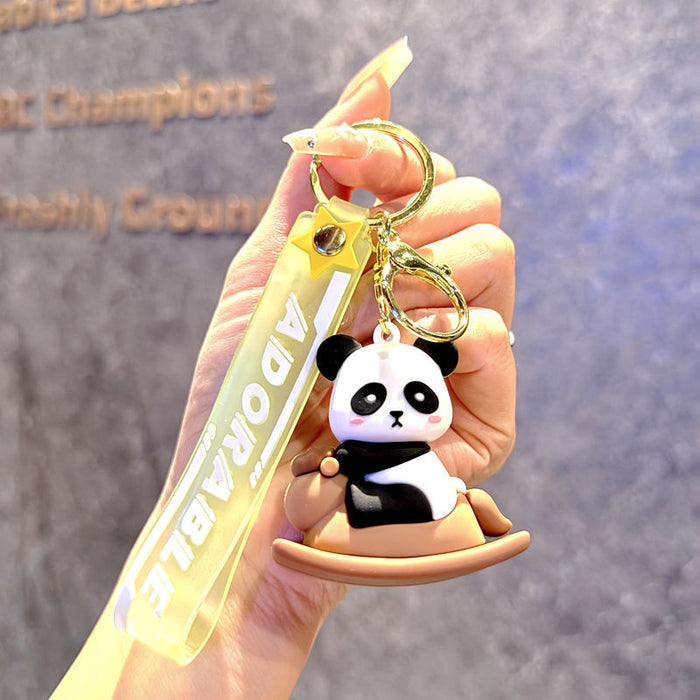 Wholesale Silicone Panda Keychain Decorative Bag Charm