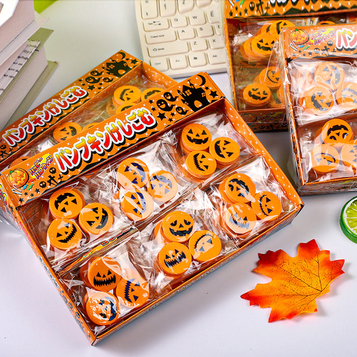 Wholesale 3pcs/pack Trendy Pumpkin Printed Erasers Novelty Holiday Gift for Kids
