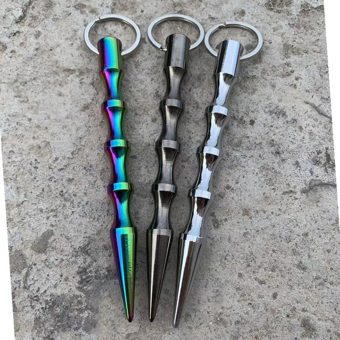 Wholesale Aluminum Alloy Multifunctional Stick Pen Shape Pointed Flat Head Keychain JDC-KC-KB023