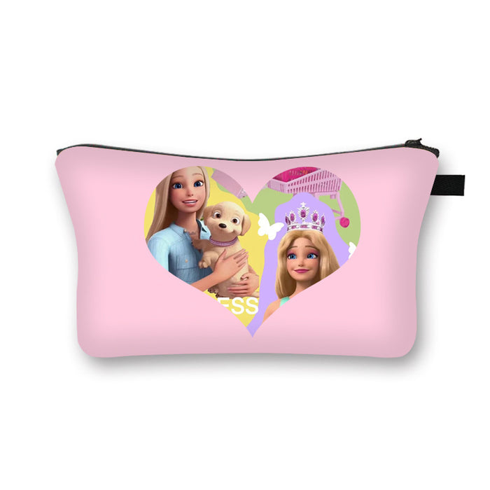 Wholesale Pink Princess Cosmetic Bag Kids Cosmetic Bag Portable Polyester Storage Bag JDC-CB-YiLan001