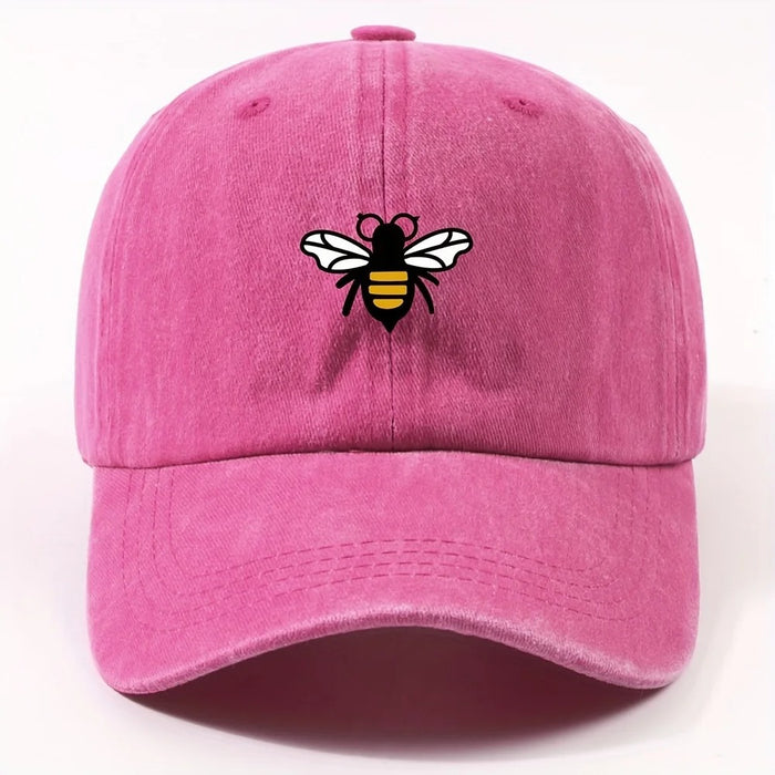 Wholesale Washed Distressed Cartoon Bee Print Baseball Cap Everyday Casual Fashion Accessory