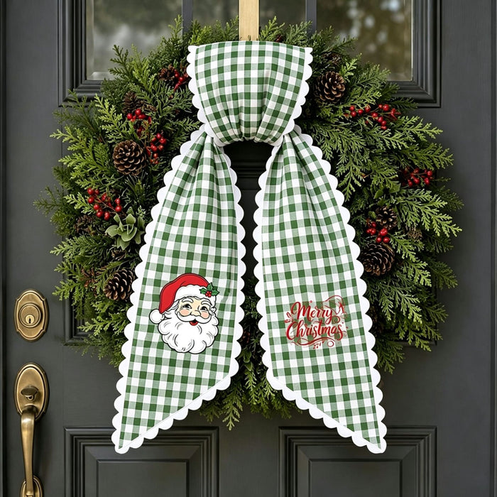 Wholesale  Plaid Ghost Trick Or Treat Wreath Door Hanging Decoration With Green Leaves For Party Home Decor