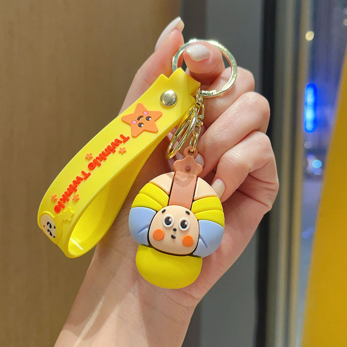 Wholesale Cartoon Star Character 3D PVC Keychain Bag Charm Stylish Student Backpack Pendant Birthday Gift Boutique Resale