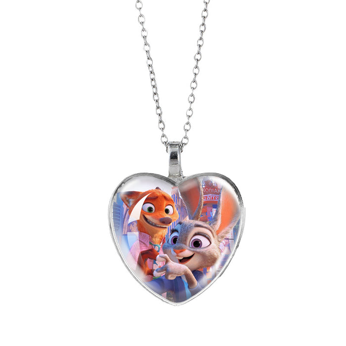 Wholesale Time Gem Heart Necklaces Pendant Sweater Chain Couple Gift