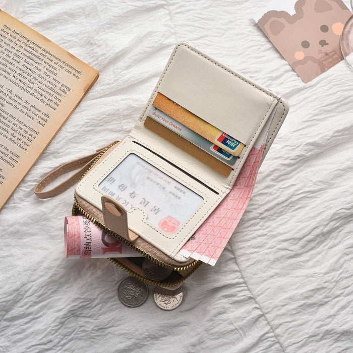 Wholesale Cartoon Folding Zipper Coin Purse Card Holder Wallet All-In-One