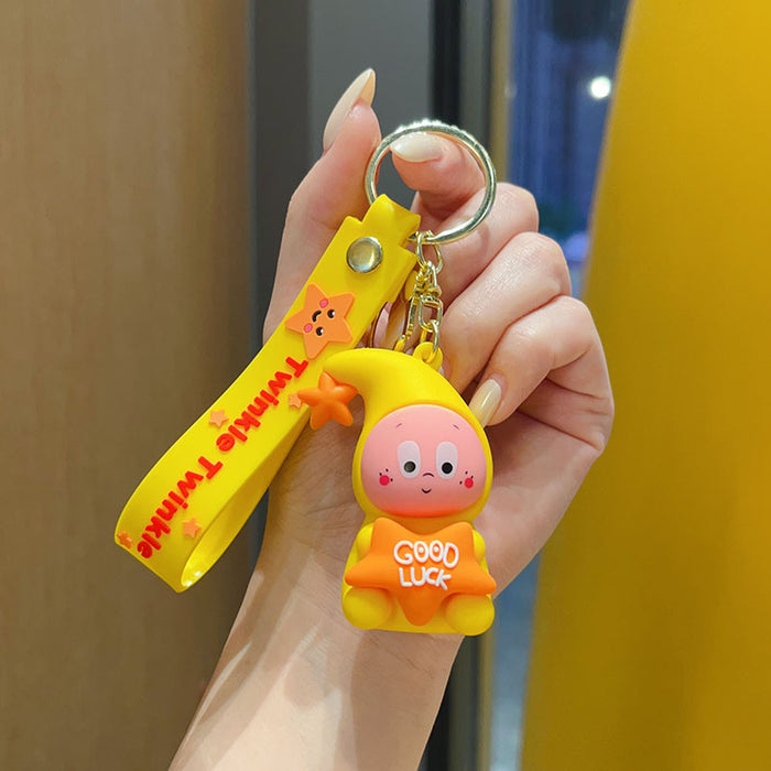 Wholesale PVC Flocked Star Character Keychain Bag Charm Decorative Gift Accessory For Wedding Party