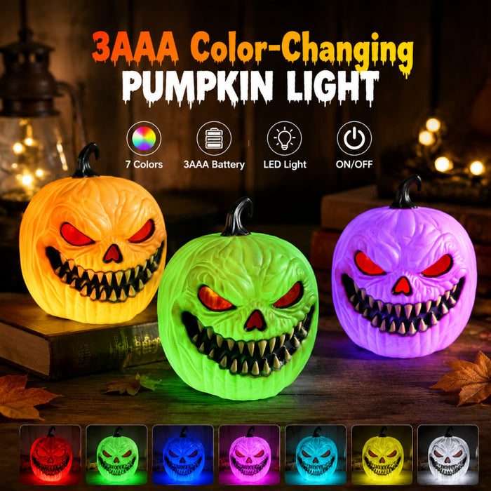 Wholesale Horror  Sound Activated Glowing Pumpkin Lantern Decorative Party Prop Gift