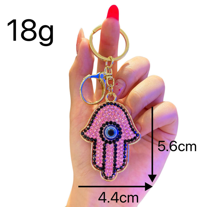 Wholesale Stylish Rhinestone Demon Eye Keychain Hip Hop Car Decoration Bag Charm Gift Accessory