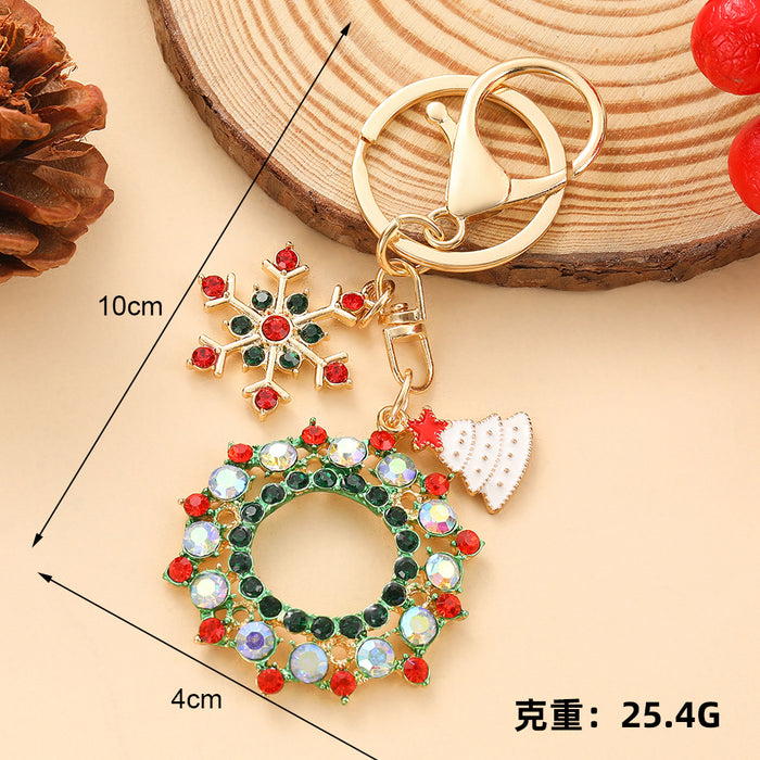 Wholesale Christmas Tree Keychain Zinc Alloy Red Fruit Design Car Key Bag Charm MOQ≥2