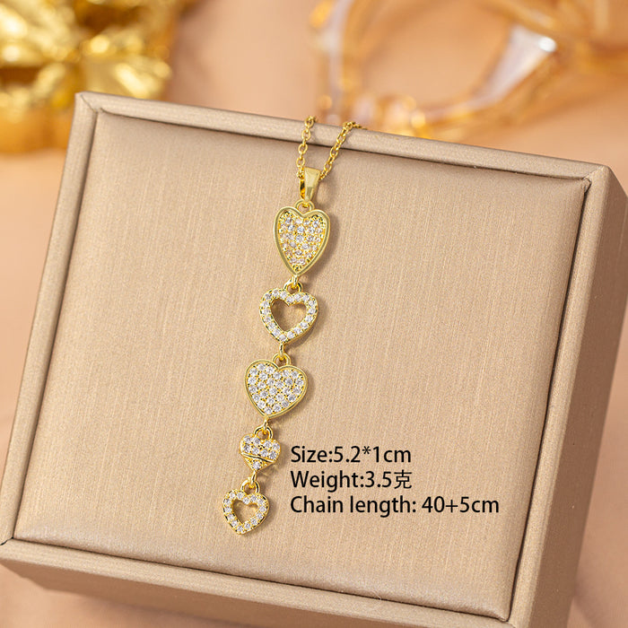 Wholesale Titanium Steel Gold Plated Butterfly Tassel Necklace Trendy Jewelry Accessory MOQ≥2
