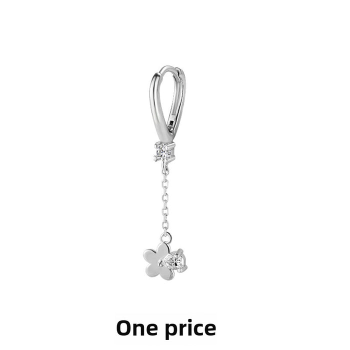 Wholesale Tassel Zircon Earrings Personalized Circle Long Earrings Earrings Square Diamond Full Diamond Chain Earrings Buckle