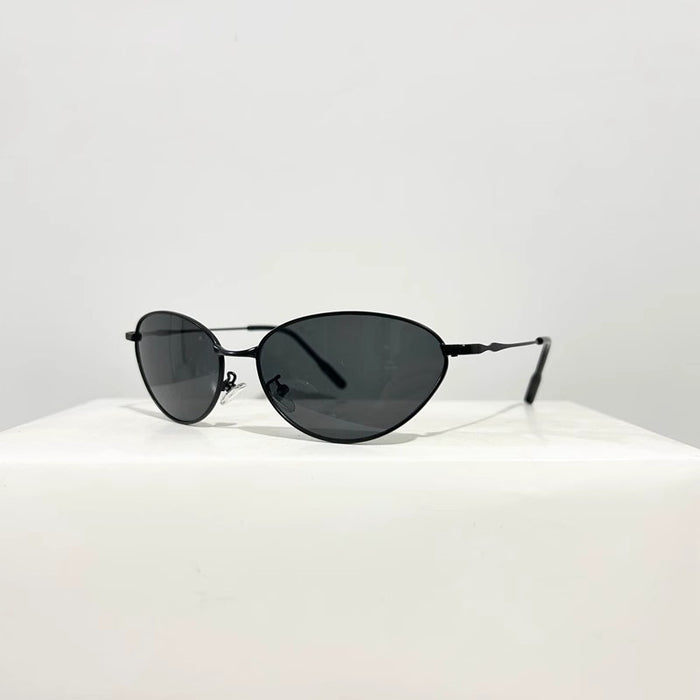 Wholesale Retro Future Technology Metallic Cat Eye Sunglasses Anti UV Sunglasses Fashion Texture