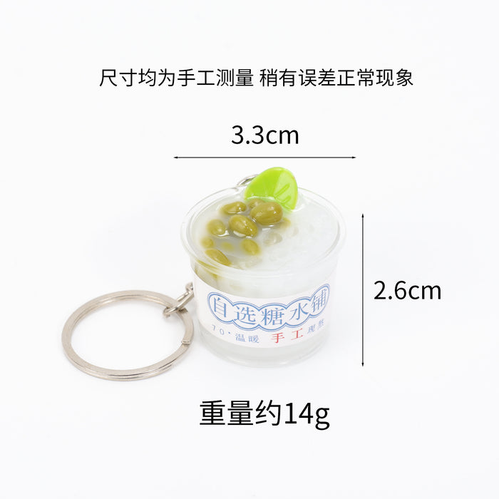 Wholesale Summer Dessert Miniature Food Charm Herbal Jelly Drink Keychain Decorative Bag Accessory Chic Boutique Gift