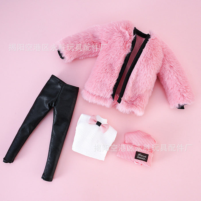 Wholesale Leopard Print Plush Vest et Skirt suit