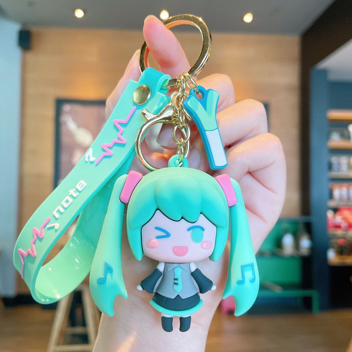 Wholesale Two-Dimensional Beautiful Girl School Bag Jewelry Keychain