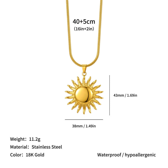 Wholesale High-end clavicle necklace with sun and starfish pendants,  made of titanium steel.