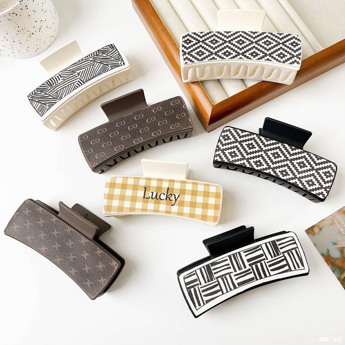 Wholesale Pu Printed Shark Clip Western Style Retro Leather Hairpin Hair Grabber Hair Accessories