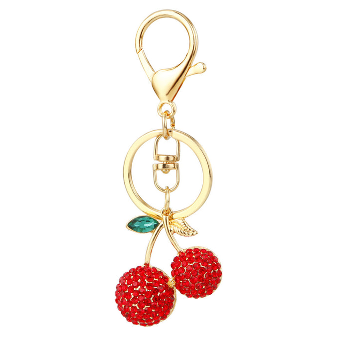Wholesale Diamond studded car keychain pendant, metal keychain ring, cute and creative