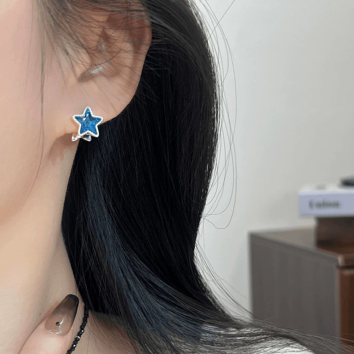 Wholesale Double-Sided Earrings Blue Star Earrings for Women Elegant Earrings for Women