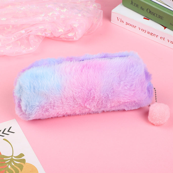 Wholesale Candy-colored cute plush pencil case