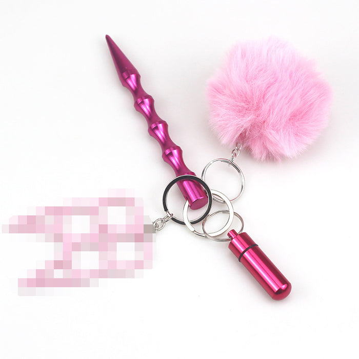 Wholesale Hair Ball Multifunctional Alloy Keychain 7-piece Set JDC-KC-TouMS064