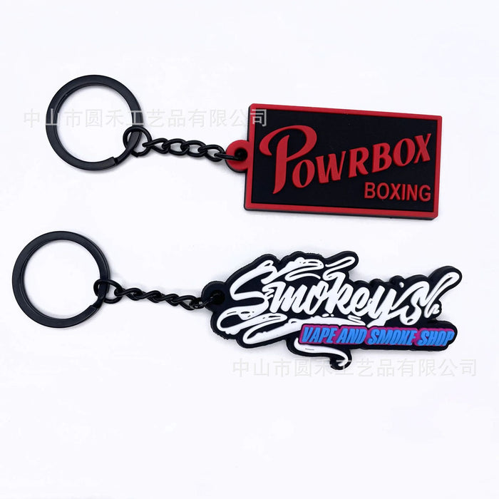 Wholesale PVC Keychain customized three-dimensional cute cartoon key ring soft rubber key ring 3d letter key chain customized