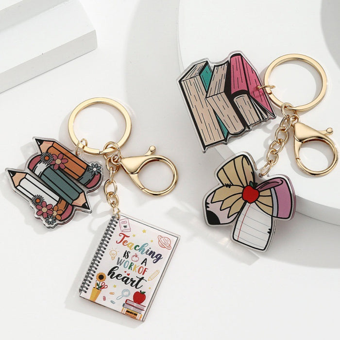 Wholesale Acrylic book pencil keychain