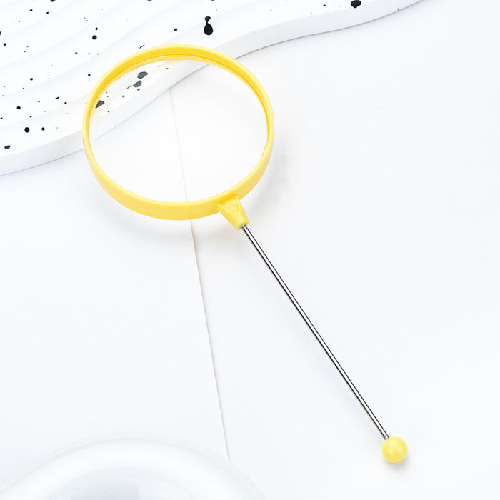 Wholesale DIY beaded magnifying glass student children' s scientific observation handheld portable plastic high-definition magnifying glass