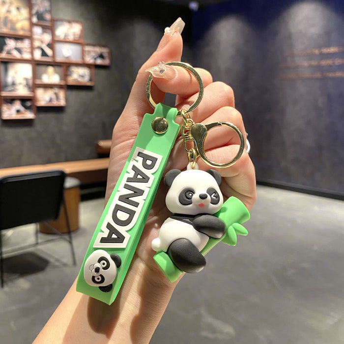 Wholesale Silicone Panda Keychain Decorative Bag Charm