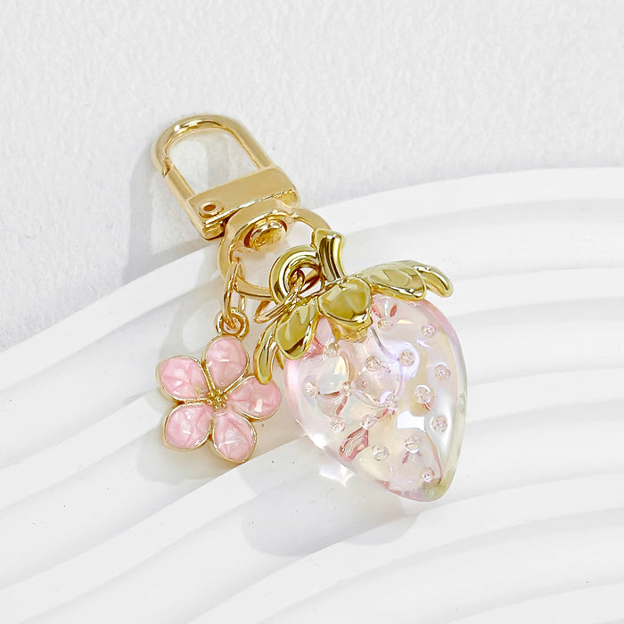 Wholesale Strawberry Pendant Bag Glitter Keychain Gift Valentine's Day