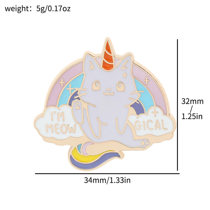 Wholesale Cute cartoon funny personality kitten brooch cat metal badge clothes bag accessories