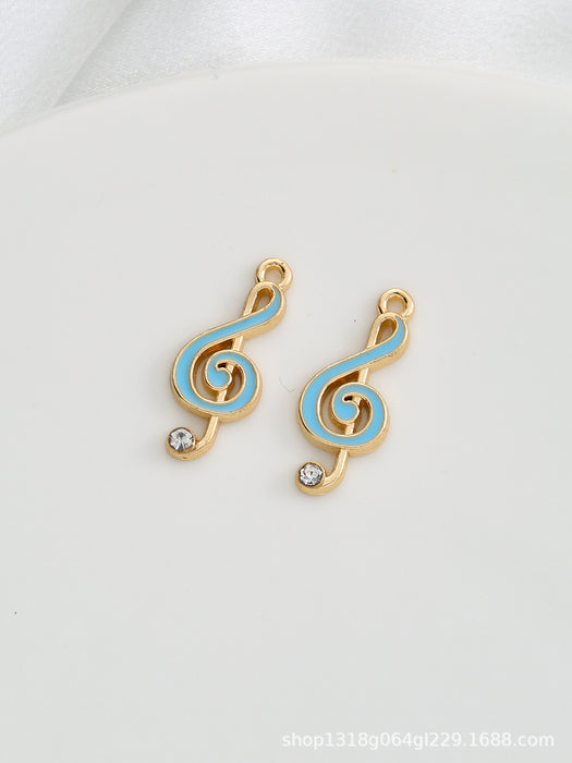 Wholesale 100 pcs Multi-colored musical note alloy DIY charms