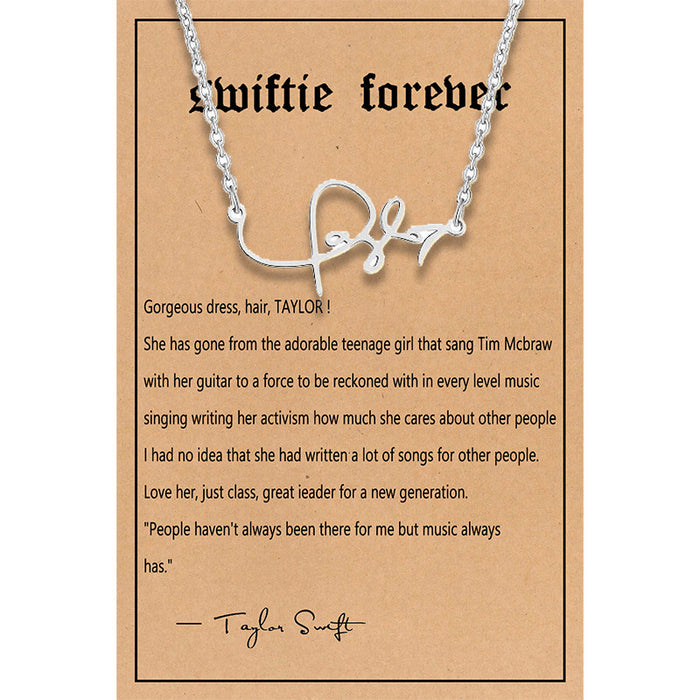Wholesale Music necklace, stainless steel, gold letters, titanium steel pendant necklace