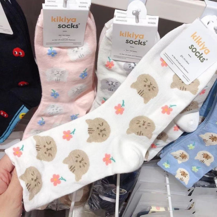 Wholesale summer fortune cat college style cartoon cat cute spring autumn and winter women's socks