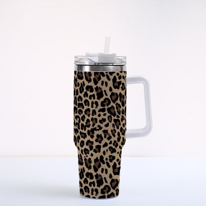 Wholesale  Animal Print Series Personalized Pattern Printing 40oz Car Cup Stainless Steel Large Capacity Ice Cup