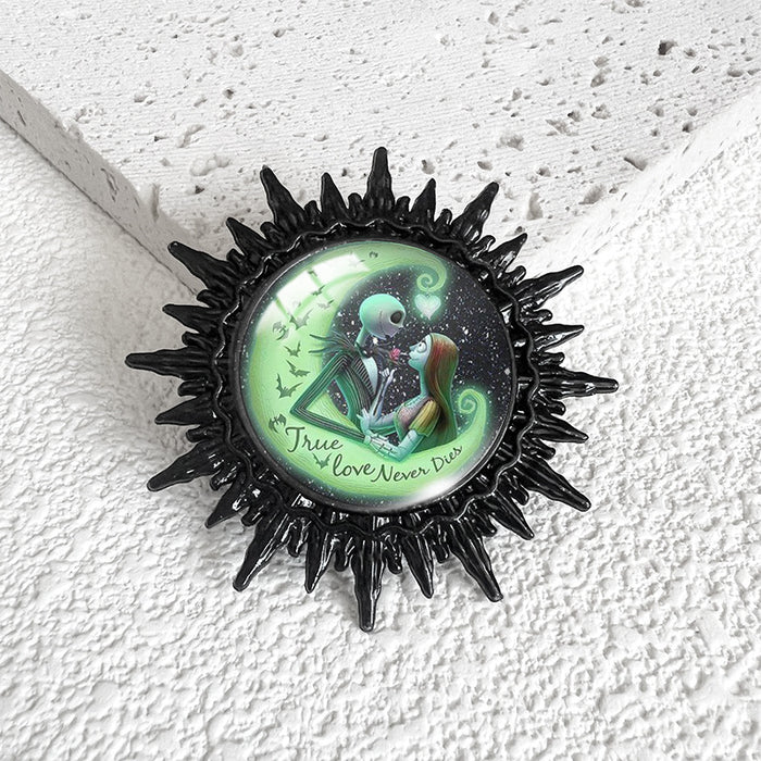 Wholesale  series Christmas night e swimming Black Time gem metal brooch  Black Devil badge