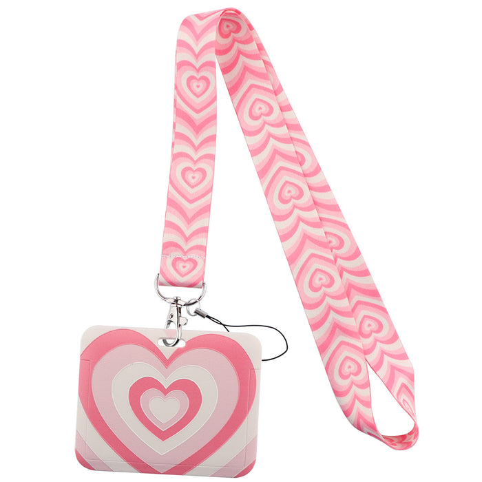 Wholesale Heart-shaped phone strap and hard case card holder Lanyard Keychain