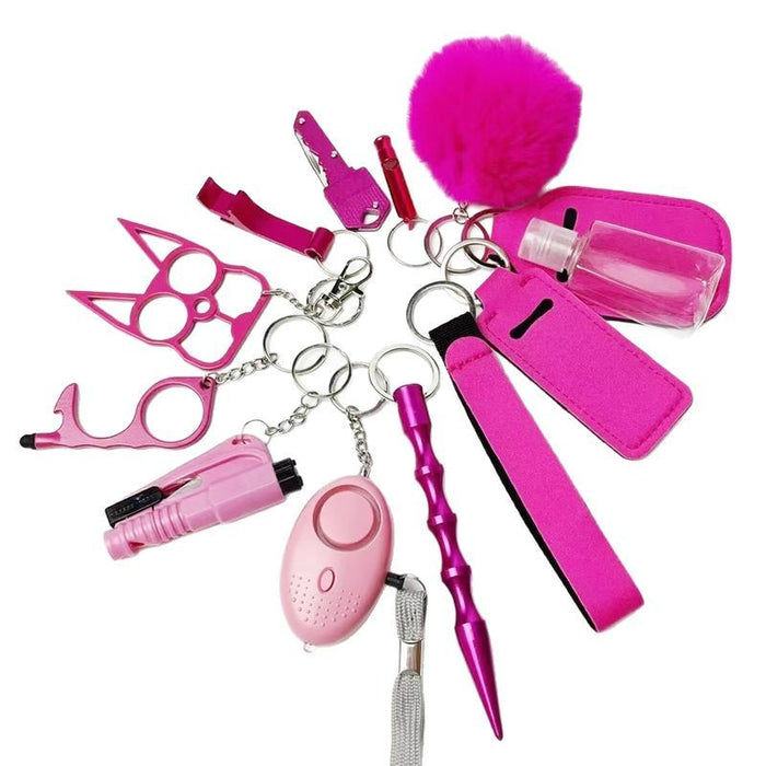 Wholesale Black Alloy Multifunctional 13 Piece Self Defense Keychain Set Outdoor Keyring Gift Everyday Carry Resale