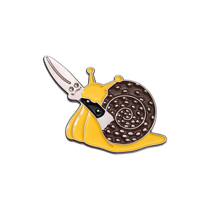 Wholesale Funny Cartoon Cat Duck Enamel Pin Set Knife Wielding Brooch Zinc Alloy Baking Finish Jewelry Accessory For Resale