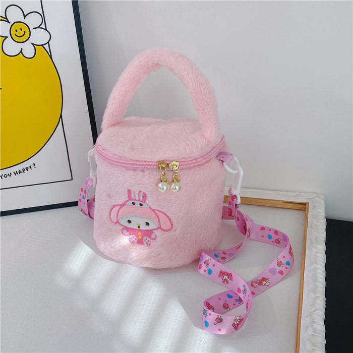 Wholesale Cartoon Plush Shoulder Strap Portable Crossbody Bag Clasp Doll Plush Bag Portable Bucket Bag