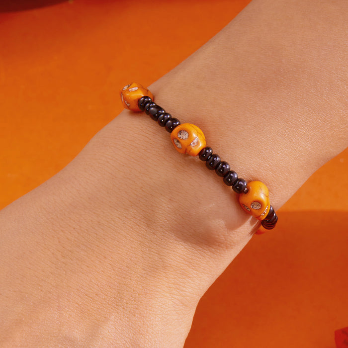 Wholesale  Resin Bracelets,  Versatile Sweet and Cool Beaded Bracelets Skull Paper Card Bracelets