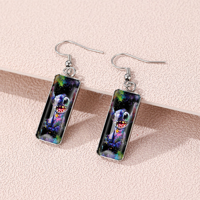 Wholesale Cartoon Square Time Gem Earrings (F) JDC-ES-XiangL062